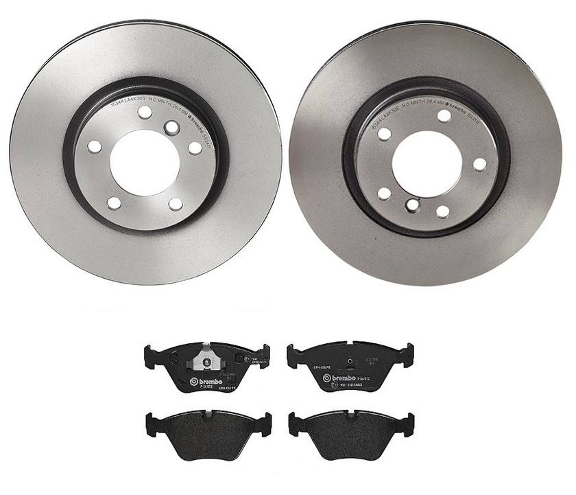 BMW Disc Brake Pad and Rotor Kit - Front (315mm) (Low-Met) Brembo