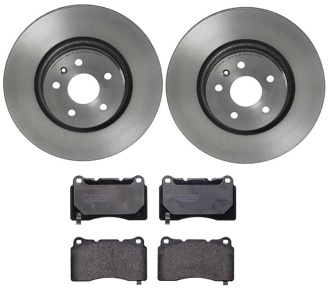 Tesla Disc Brake Pad and Rotor Kit - Front (355mm) (Low-Met) Brembo