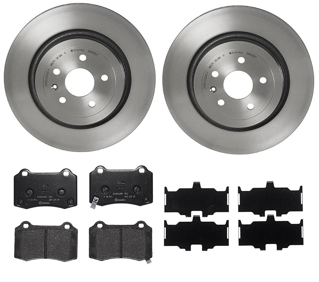 Tesla Disc Brake Pad and Rotor Kit - Rear (365mm) (Low-Met) Brembo