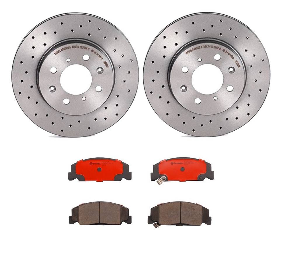 Honda Disc Brake Pad and Rotor Kit - Front (262mm) (Ceramic) (Xtra) Brembo