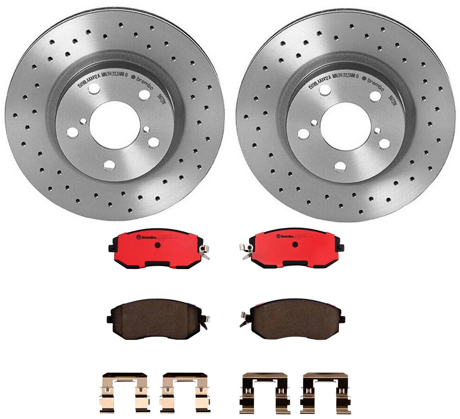 Subaru Disc Brake Pad and Rotor Kit - Front (276mm) (Ceramic) (Xtra) Brembo