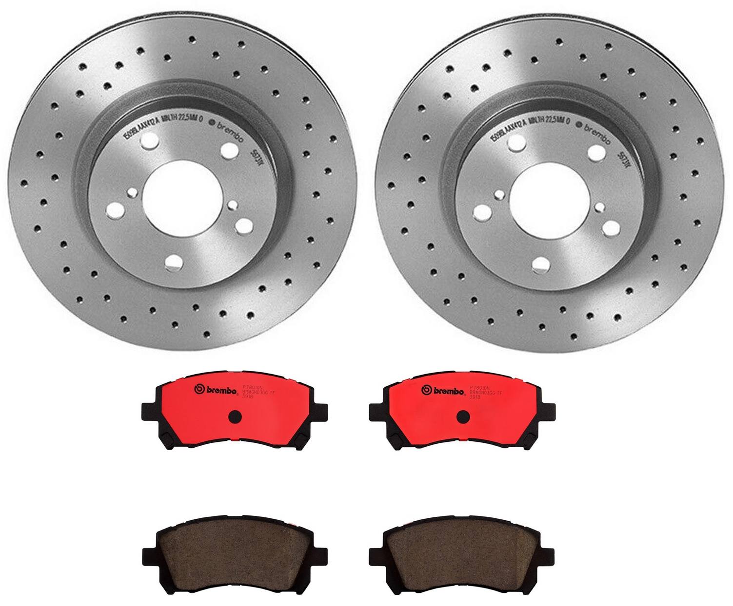 Subaru Disc Brake Pad and Rotor Kit - Front (276mm) (Ceramic) (Xtra) Brembo