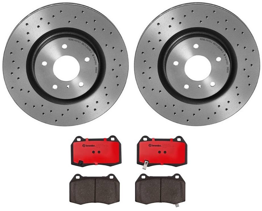 Nissan Infiniti Disc Brake Pad and Rotor Kit - Front (324mm) (Ceramic) (Xtra) Brembo