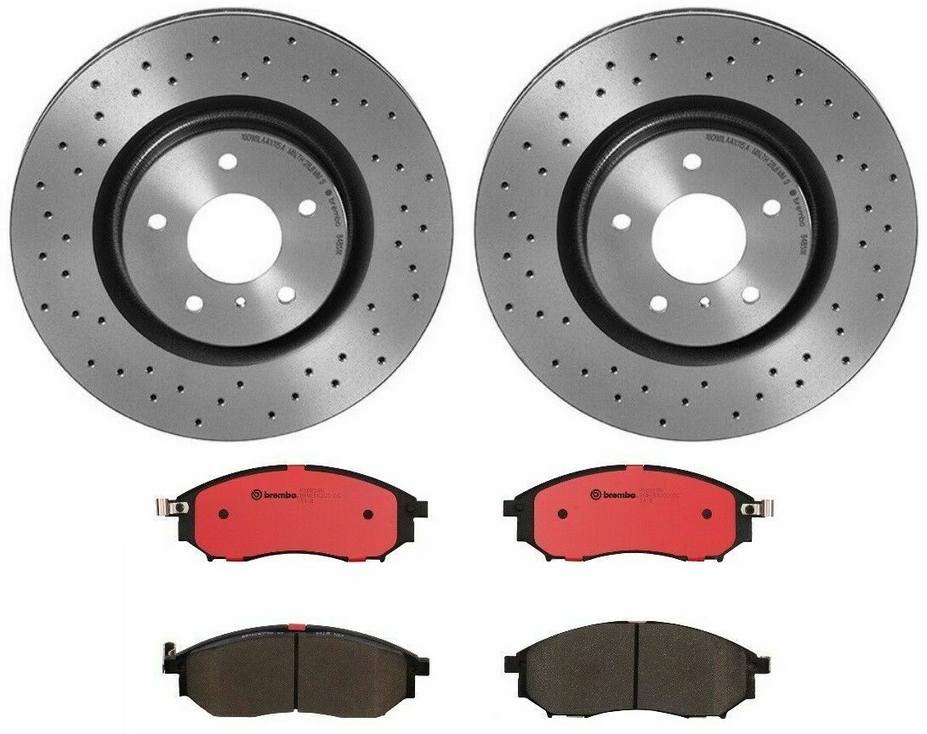 Nissan Disc Brake Pad and Rotor Kit - Front (324mm) (Ceramic) (Xtra) Brembo