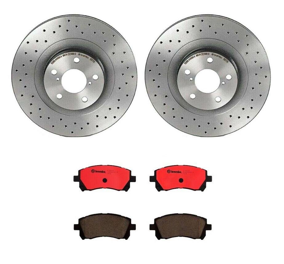 Subaru Disc Brake Pad and Rotor Kit - Front (293mm) (Ceramic) (Xtra) Brembo