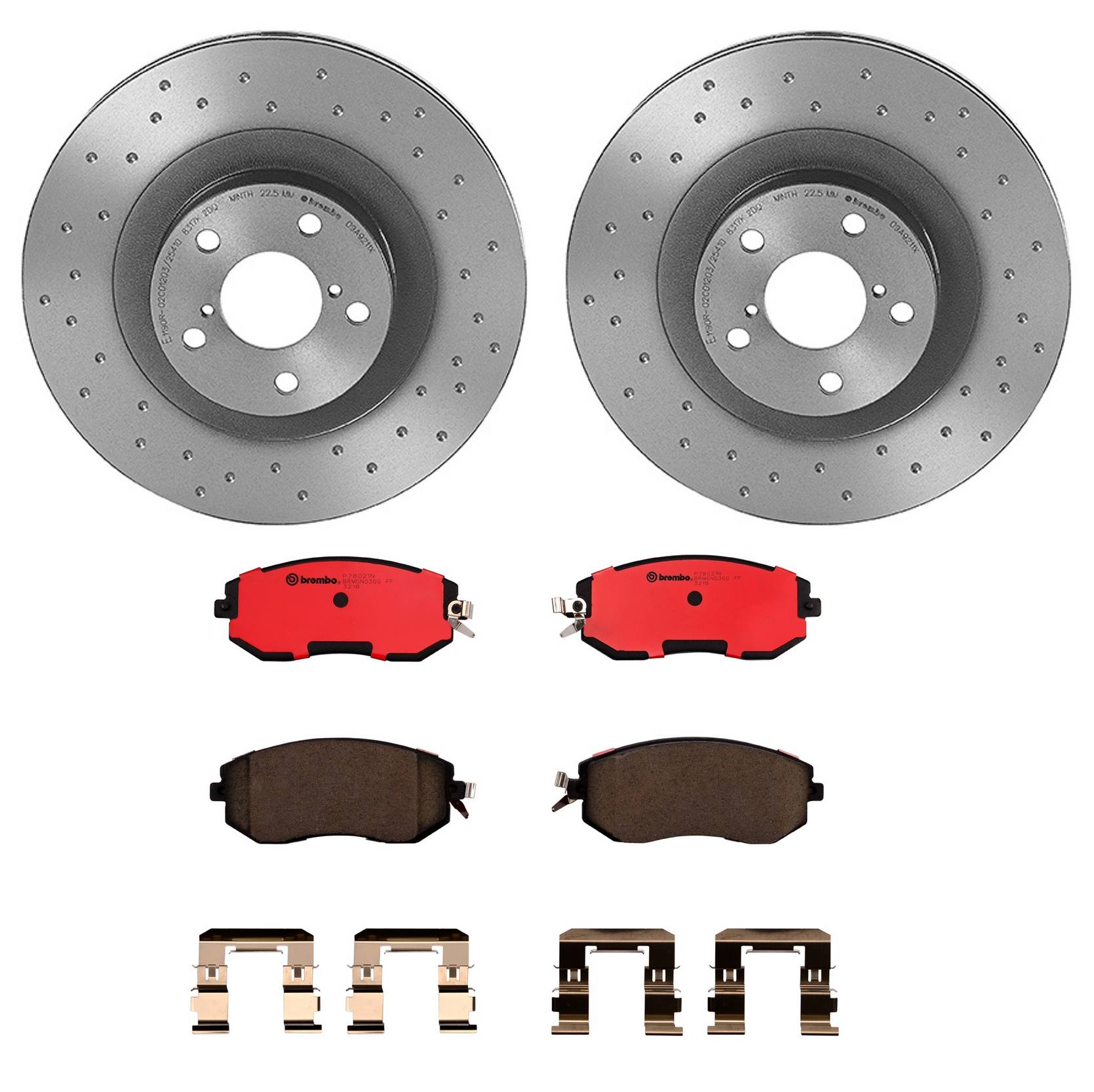 Subaru Scion Disc Brake Pad and Rotor Kit - Front (293mm) (Ceramic) (Xtra) Brembo