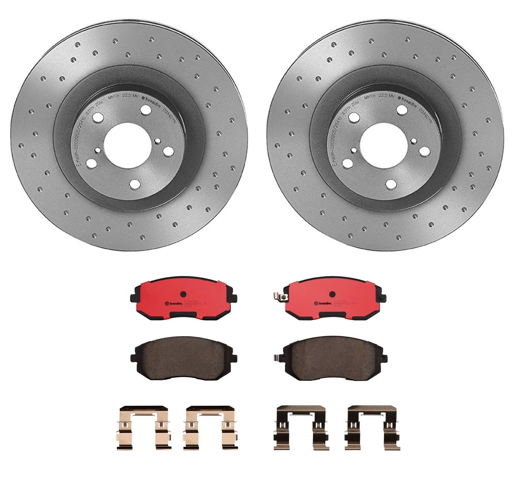 Subaru Disc Brake Pad and Rotor Kit - Front (293mm) (Ceramic) (Xtra) Brembo