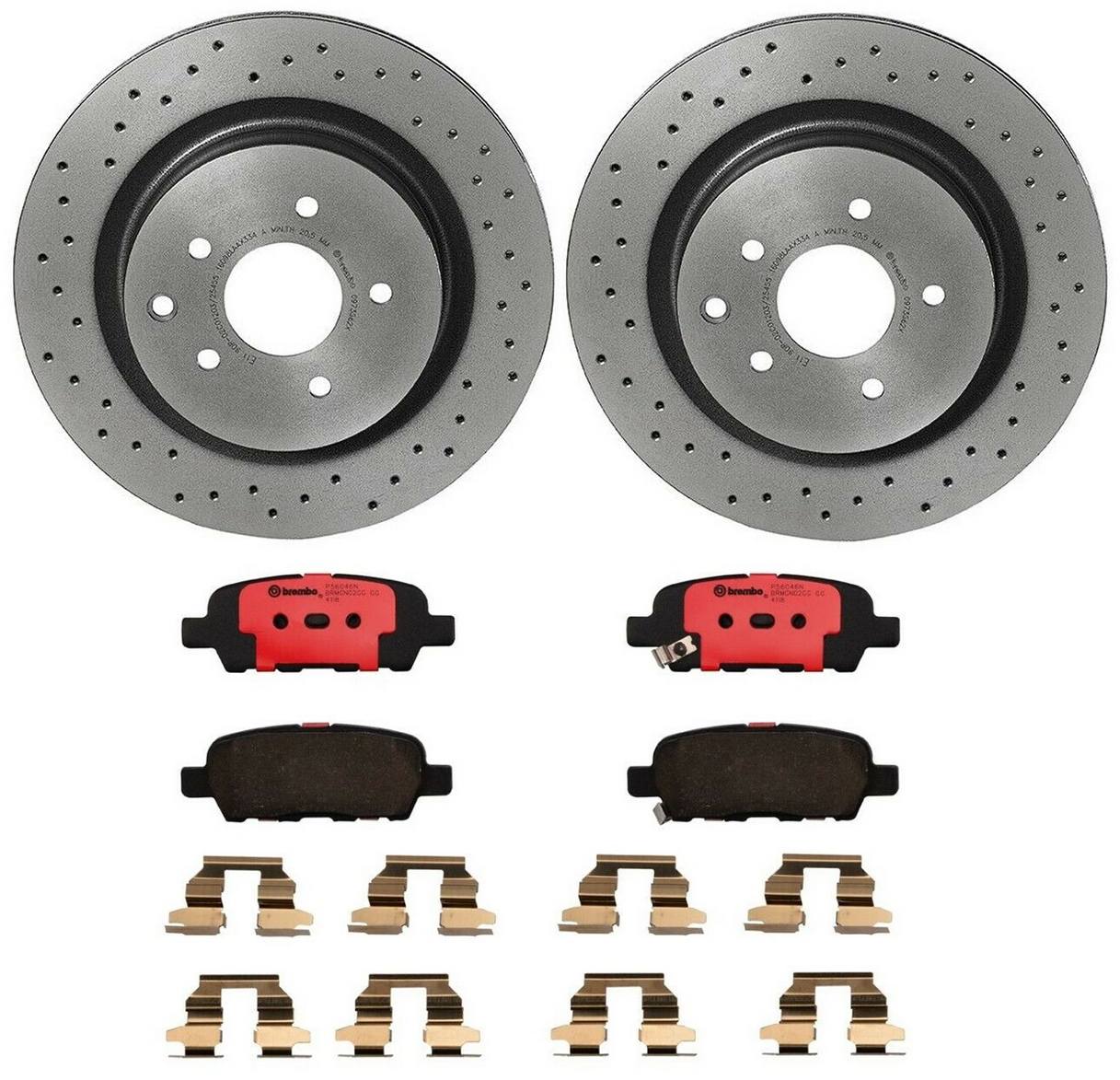 Nissan Disc Brake Pad and Rotor Kit - Rear (322mm) (Ceramic) (Xtra) Brembo