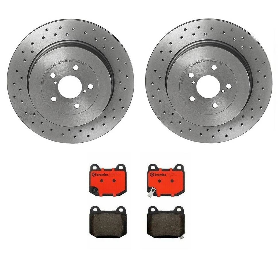 Subaru Disc Brake Pad and Rotor Kit - Rear (316mm) (Ceramic) (Xtra) Brembo