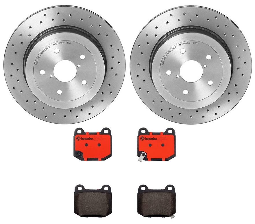 Subaru Disc Brake Pad and Rotor Kit - Rear (316mm) (Ceramic) (Xtra) Brembo