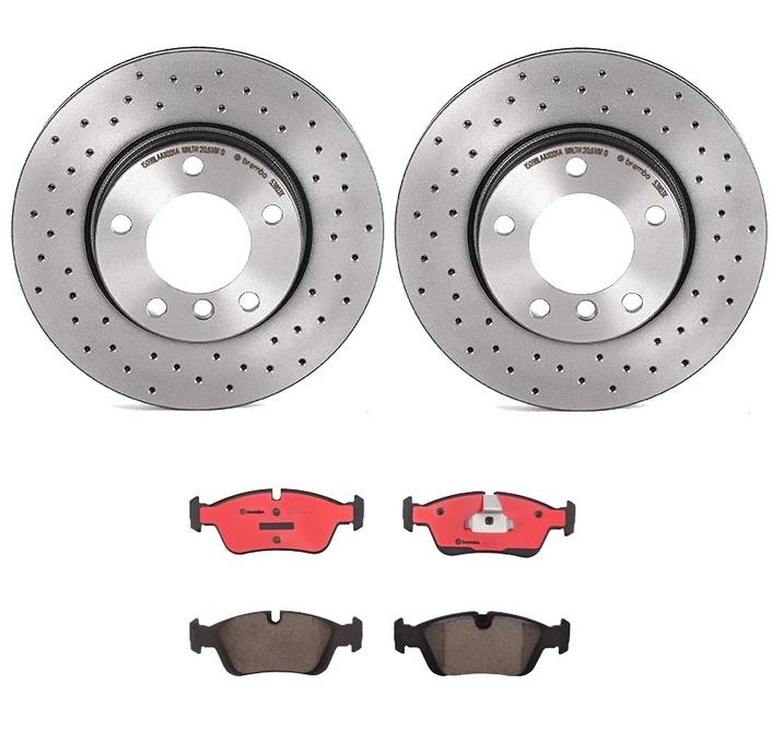 BMW Disc Brake Pad and Rotor Kit - Front (286mm) (Ceramic) (Xtra) Brembo