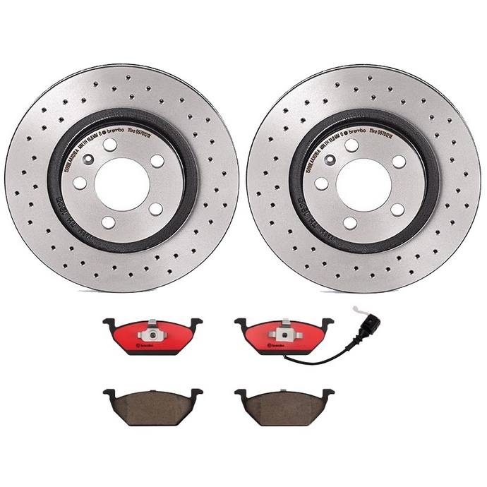Volkswagen Disc Brake Pad and Rotor Kit - Front (280mm) (Ceramic) (Xtra) Brembo