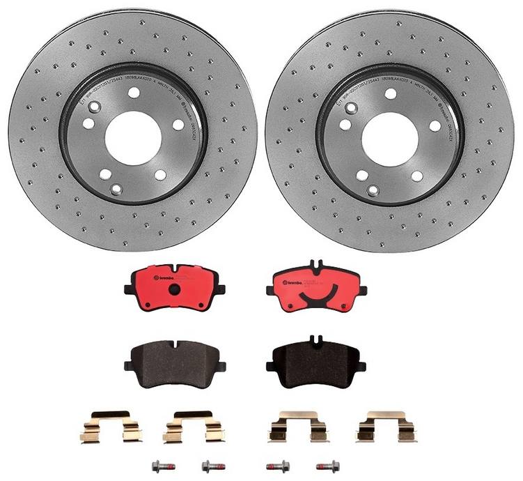 Mercedes Disc Brake Pad and Rotor Kit - Front (300mm) (Ceramic) (Xtra) Brembo