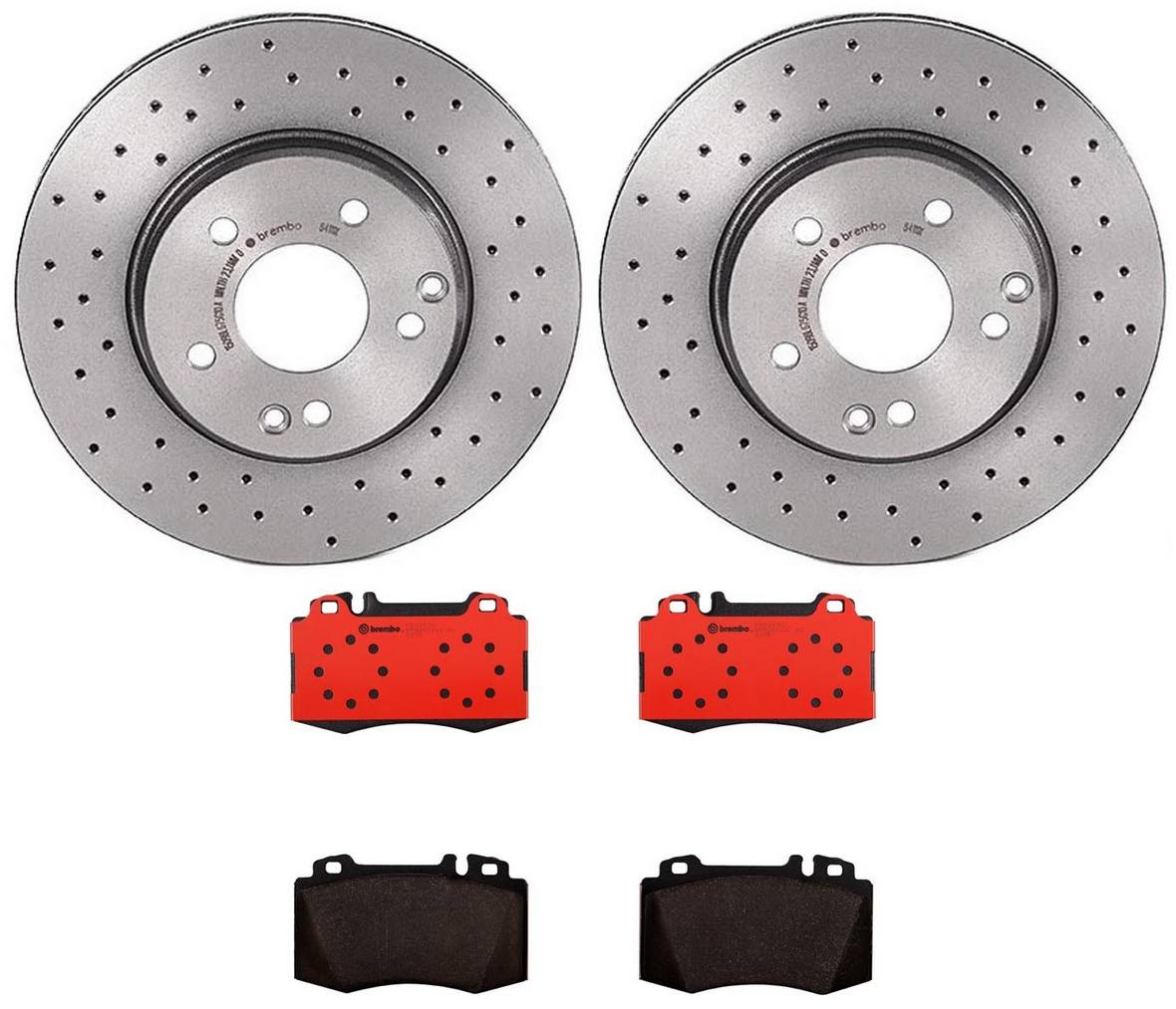 Mercedes Disc Brake Pad and Rotor Kit - Front (288mm) (Ceramic) (Xtra) Brembo