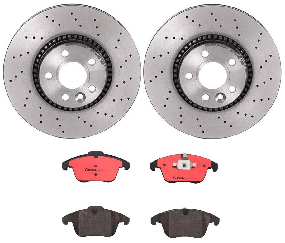 Land Rover Disc Brake Pad and Rotor Kit - Front (316mm) (Ceramic) (Xtra) Brembo