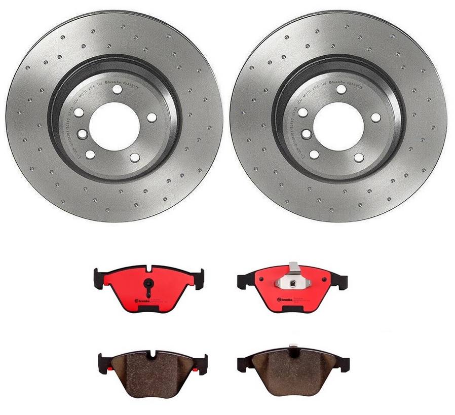 BMW Disc Brake Pad and Rotor Kit - Front (348mm) (Ceramic) (Xtra) Brembo