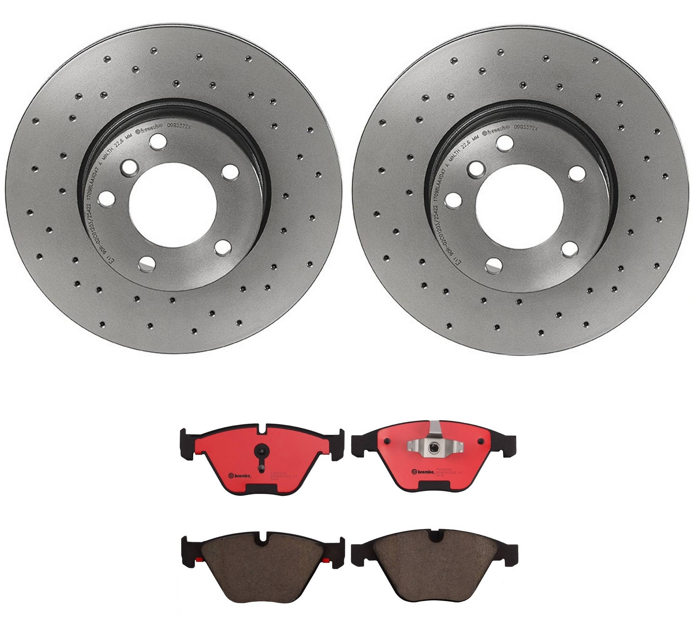 BMW Disc Brake Pad and Rotor Kit - Front (312mm) (Ceramic) (Xtra) Brembo