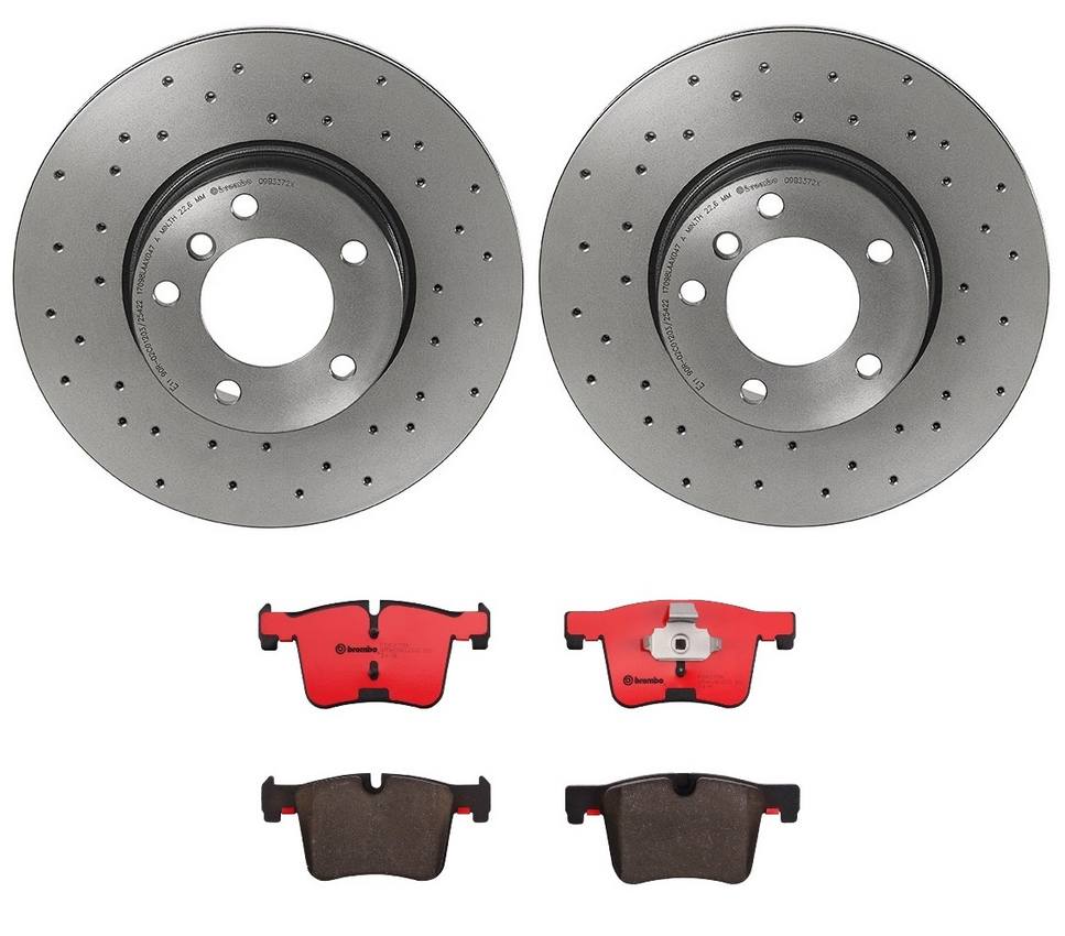 BMW Disc Brake Pad and Rotor Kit - Front (312mm) (Ceramic) (Xtra) Brembo