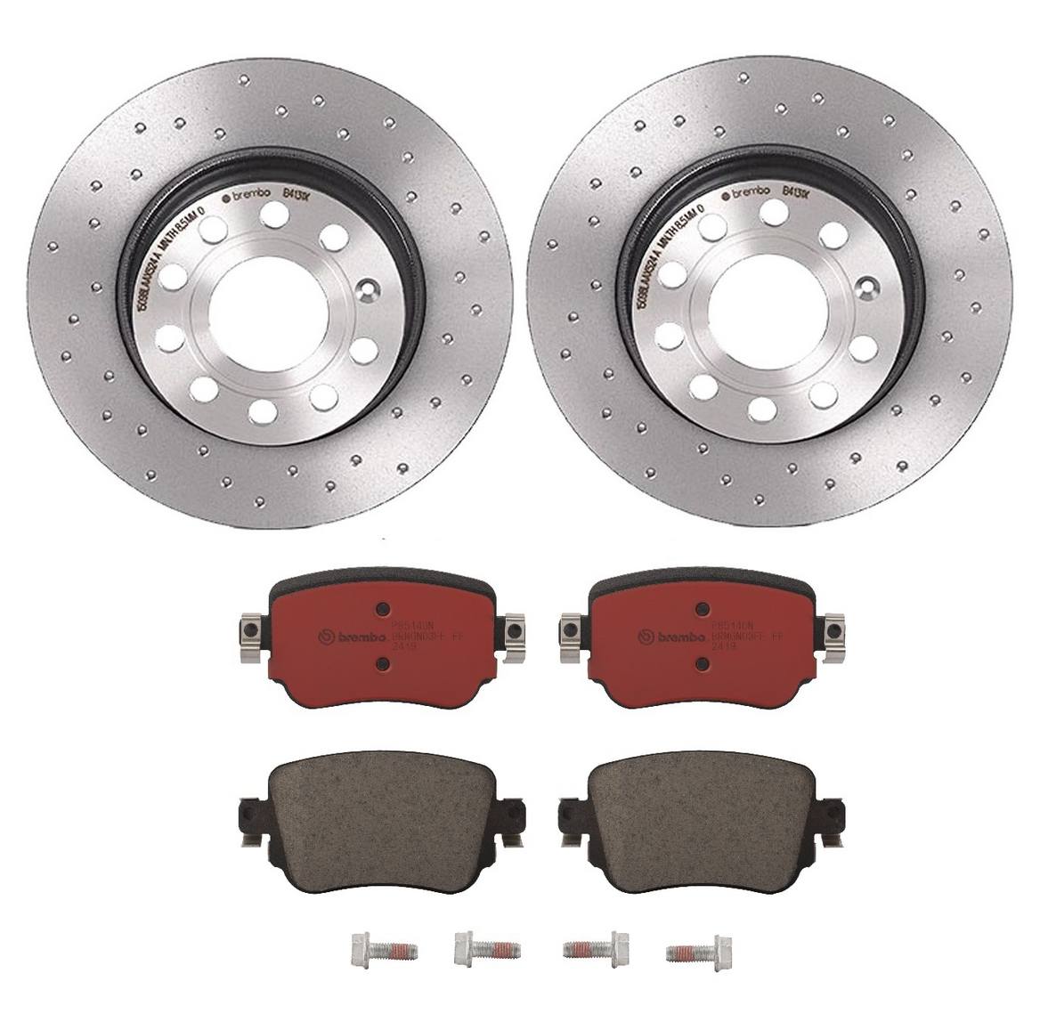 Volkswagen Disc Brake Pad and Rotor Kit - Rear (272mm) (Ceramic) (Xtra) Brembo