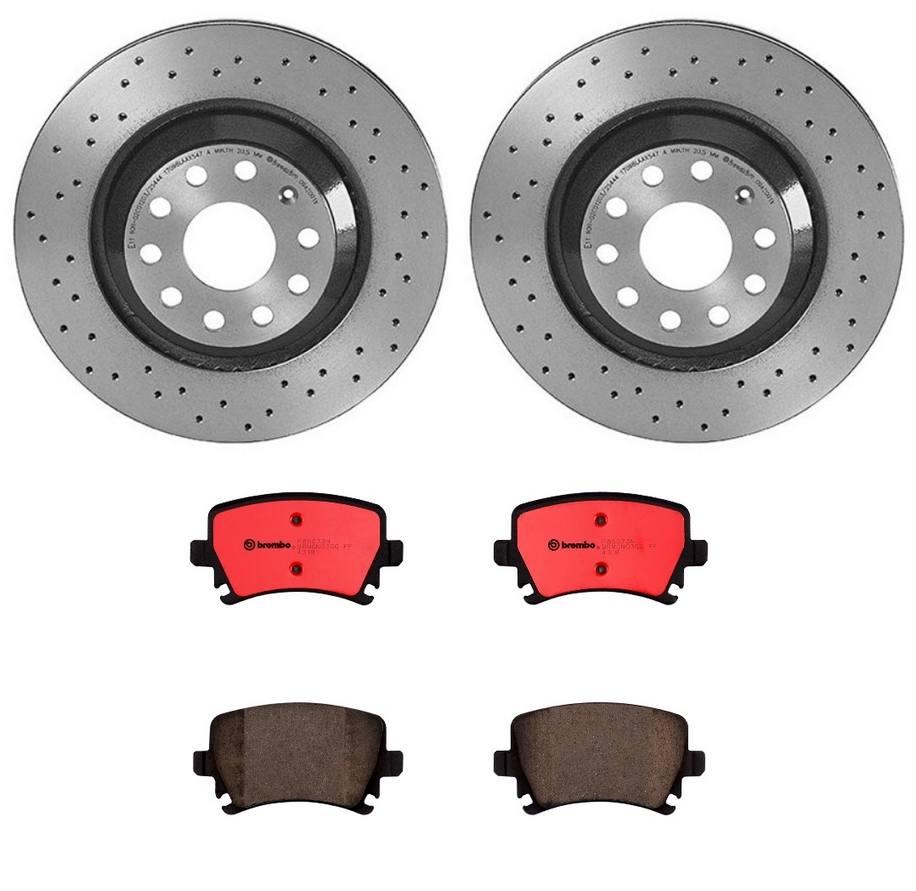 Volkswagen Disc Brake Pad and Rotor Kit - Rear (310mm) (Ceramic) (Xtra) Brembo