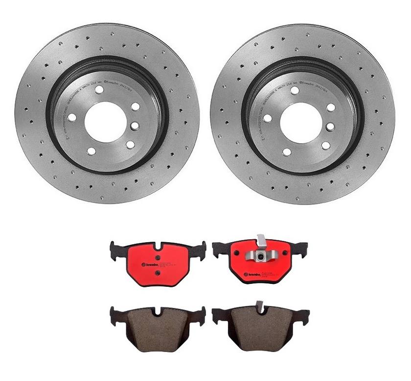 BMW Disc Brake Pad and Rotor Kit - Rear (336mm) (Ceramic) (Xtra) Brembo