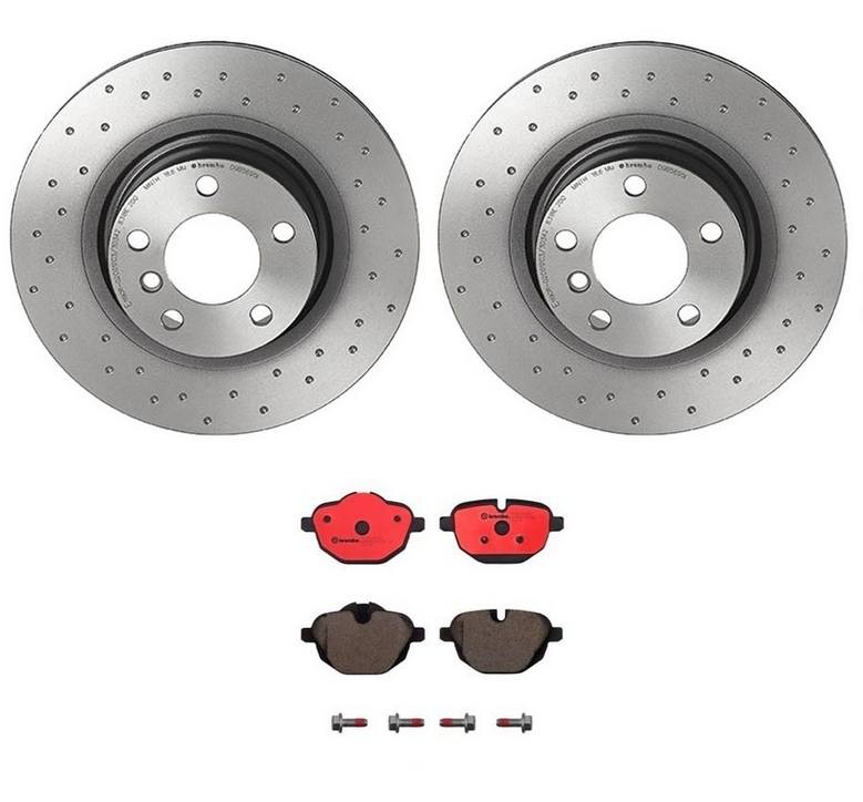 BMW Disc Brake Pad and Rotor Kit - Rear (330mm) (Ceramic) (Xtra) Brembo