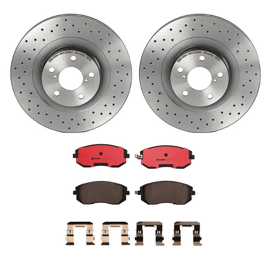 Subaru Disc Brake Pad and Rotor Kit - Front (293mm) (Ceramic) (Xtra) Brembo