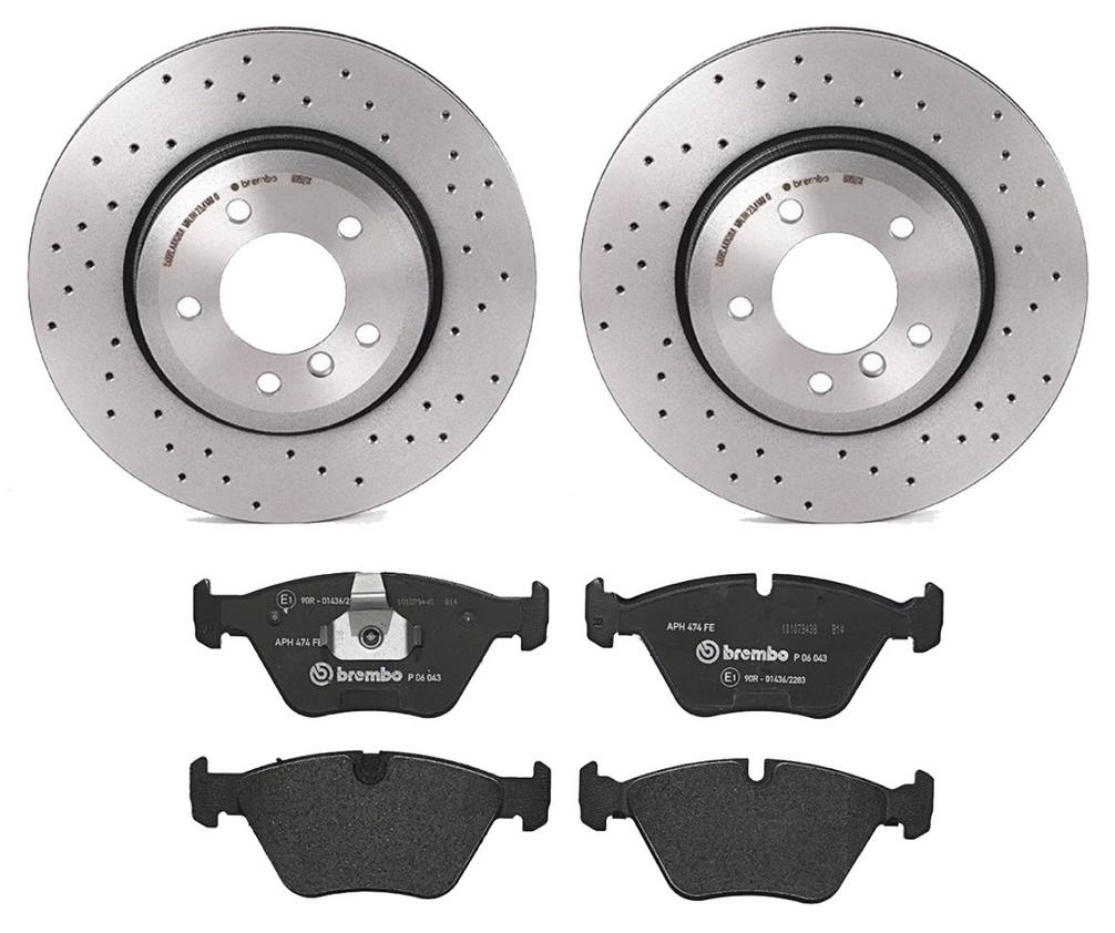 BMW Disc Brake Pad and Rotor Kit - Front (325mm) (Low-Met) (Xtra) Brembo