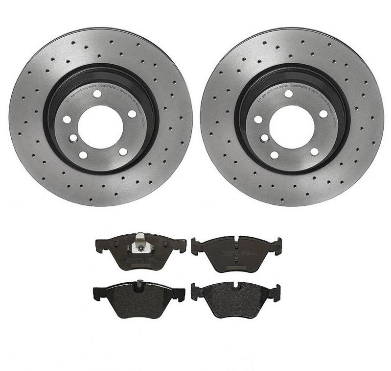 BMW Disc Brake Pad and Rotor Kit - Front (330mm) (Low-Met) (Xtra) Brembo