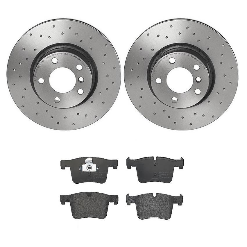 BMW Disc Brake Pad and Rotor Kit - Front (328mm) (Low-Met) (Xtra) Brembo