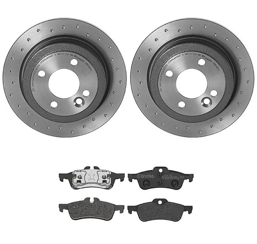 Mini Disc Brake Pad and Rotor Kit - Rear (259mm) (Low-Met) (Xtra) Brembo