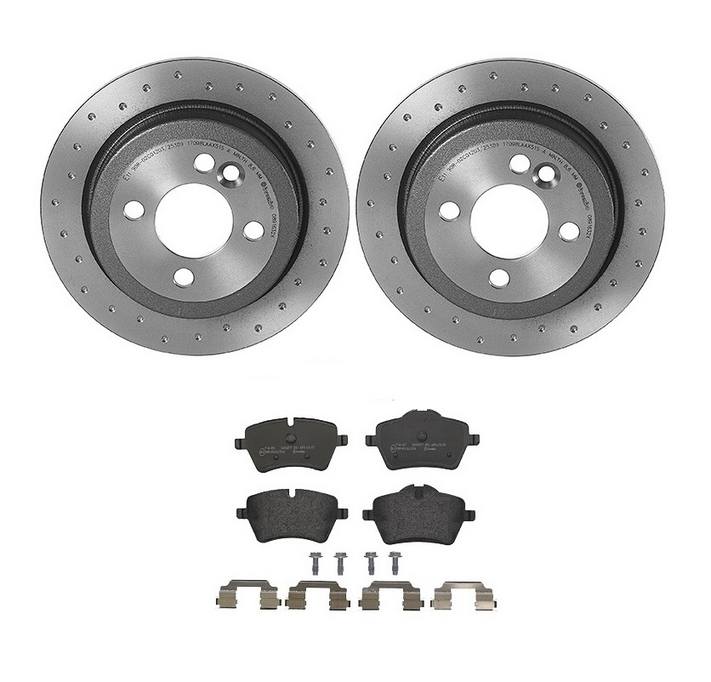 Mini Disc Brake Pad and Rotor Kit - Rear (259mm) (Low-Met) (Xtra) Brembo