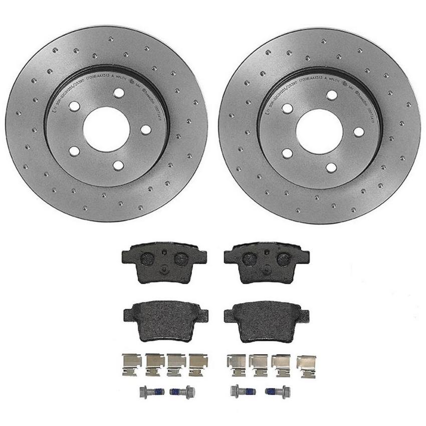Jaguar Disc Brake Pad and Rotor Kit Rear (280mm) (LowMet) (Xtra) Brembo Brembo KTX4065