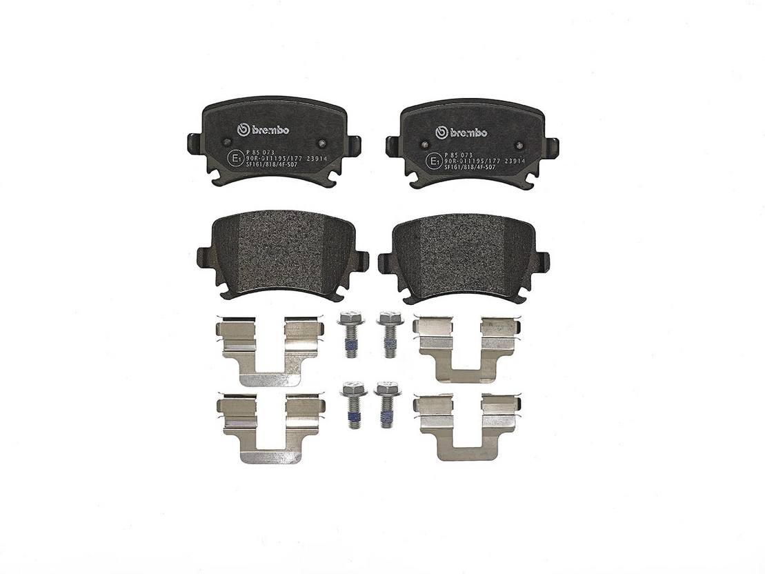 Audi Disc Brake Pad and Rotor Kit - Rear (302mm) (Low-Met) Brembo