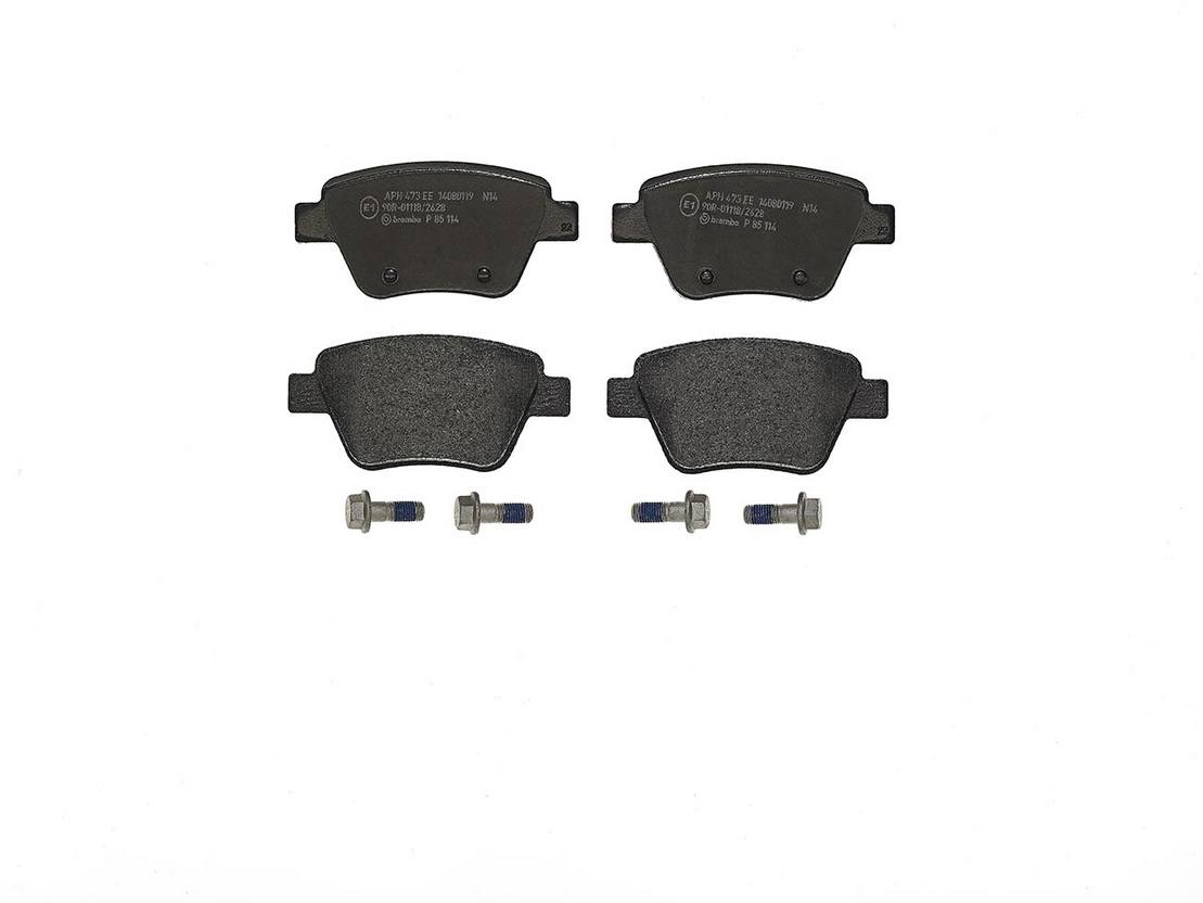 Audi Volkswagen Disc Brake Pad and Rotor Kit - Rear (272mm) (Low-Met) Brembo