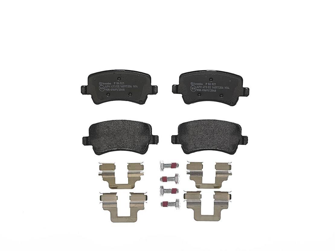 Volvo Disc Brake Pad and Rotor Kit - Rear (302mm) (Low-Met) Brembo