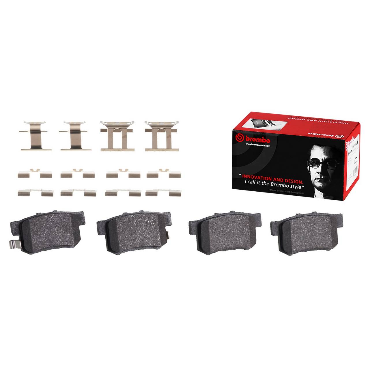 Honda Disc Brake Pad and Rotor Kit - Rear (282mm) (Ceramic) Brembo