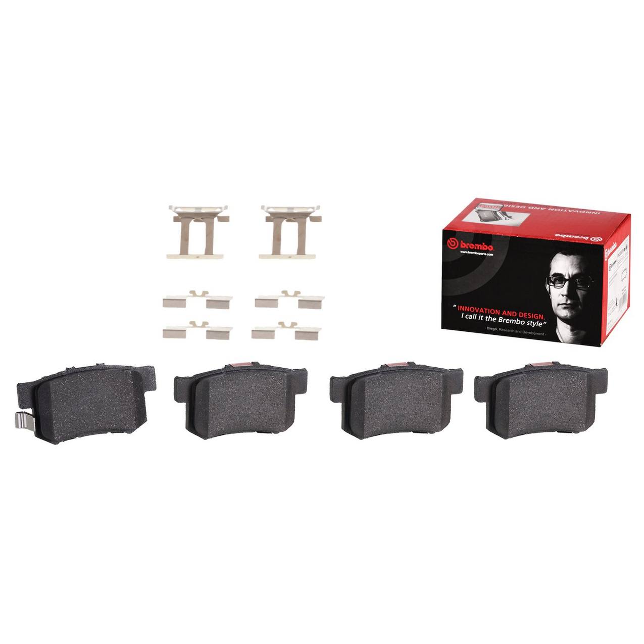 Honda Disc Brake Pad and Rotor Kit - Rear (282mm) (Ceramic) Brembo