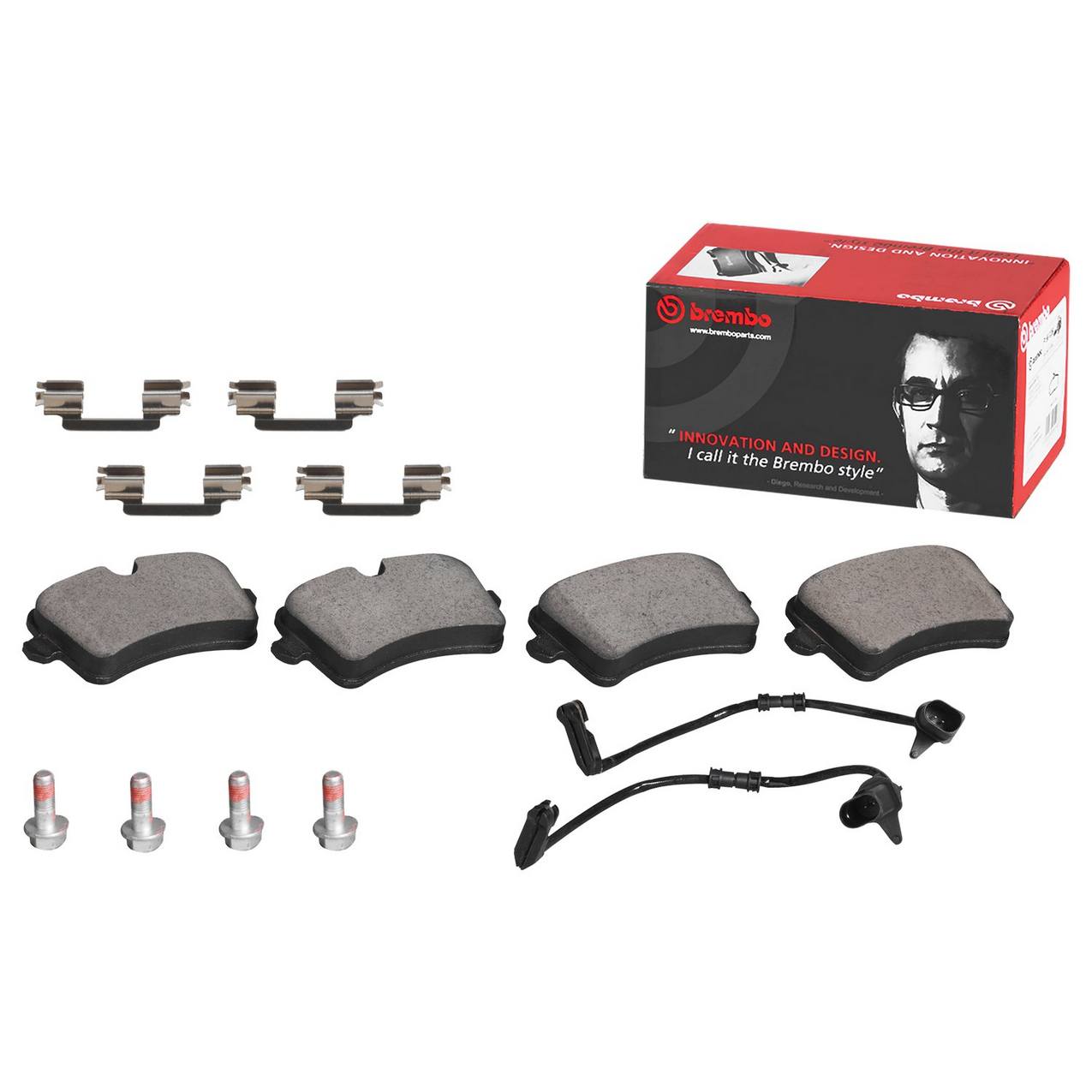 Audi Volkswagen Disc Brake Pad and Rotor Kit - Rear (272mm) (Ceramic) Brembo