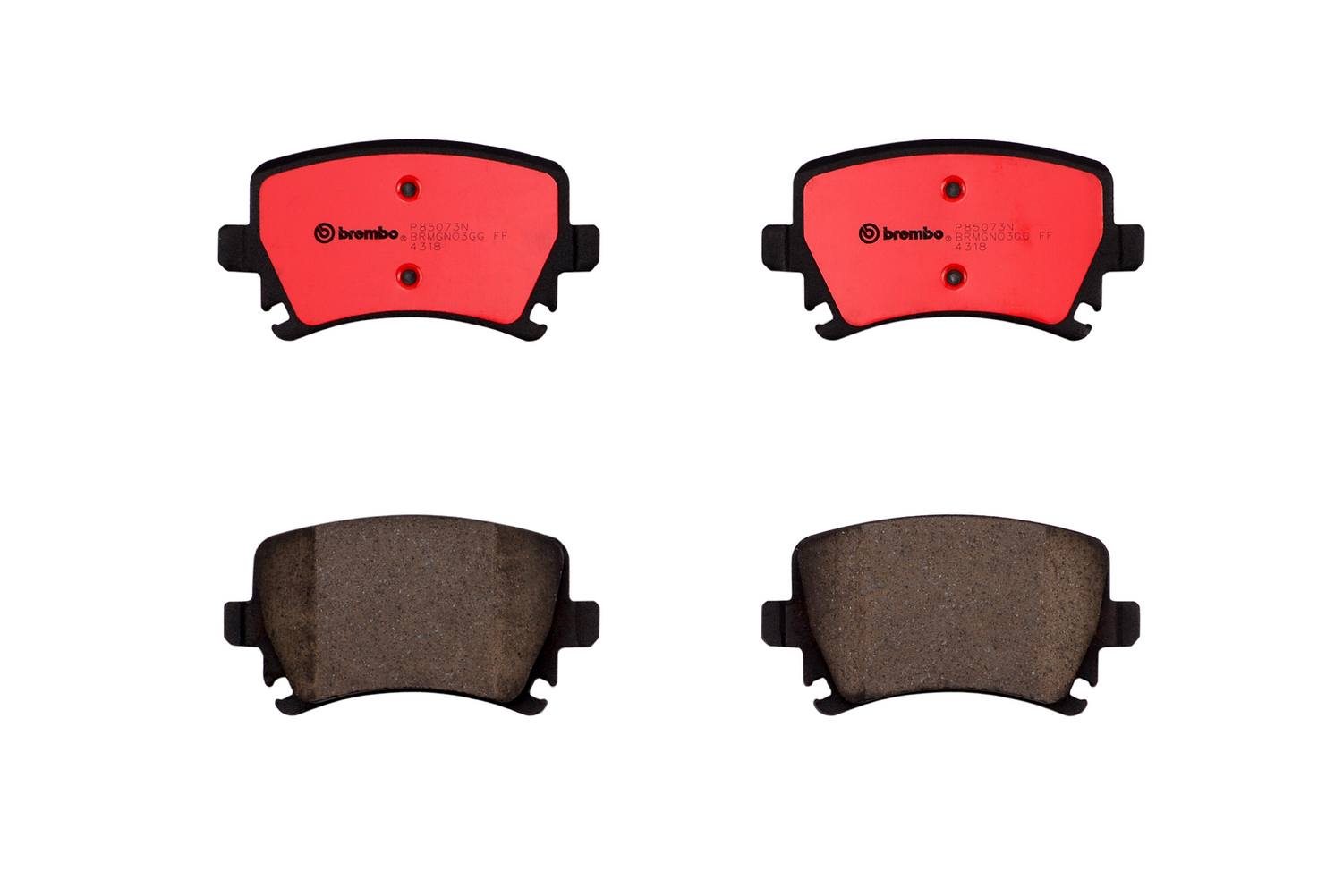 Audi Volkswagen Disc Brake Pad Set - Rear (Ceramic) 8E0698451M Brembo