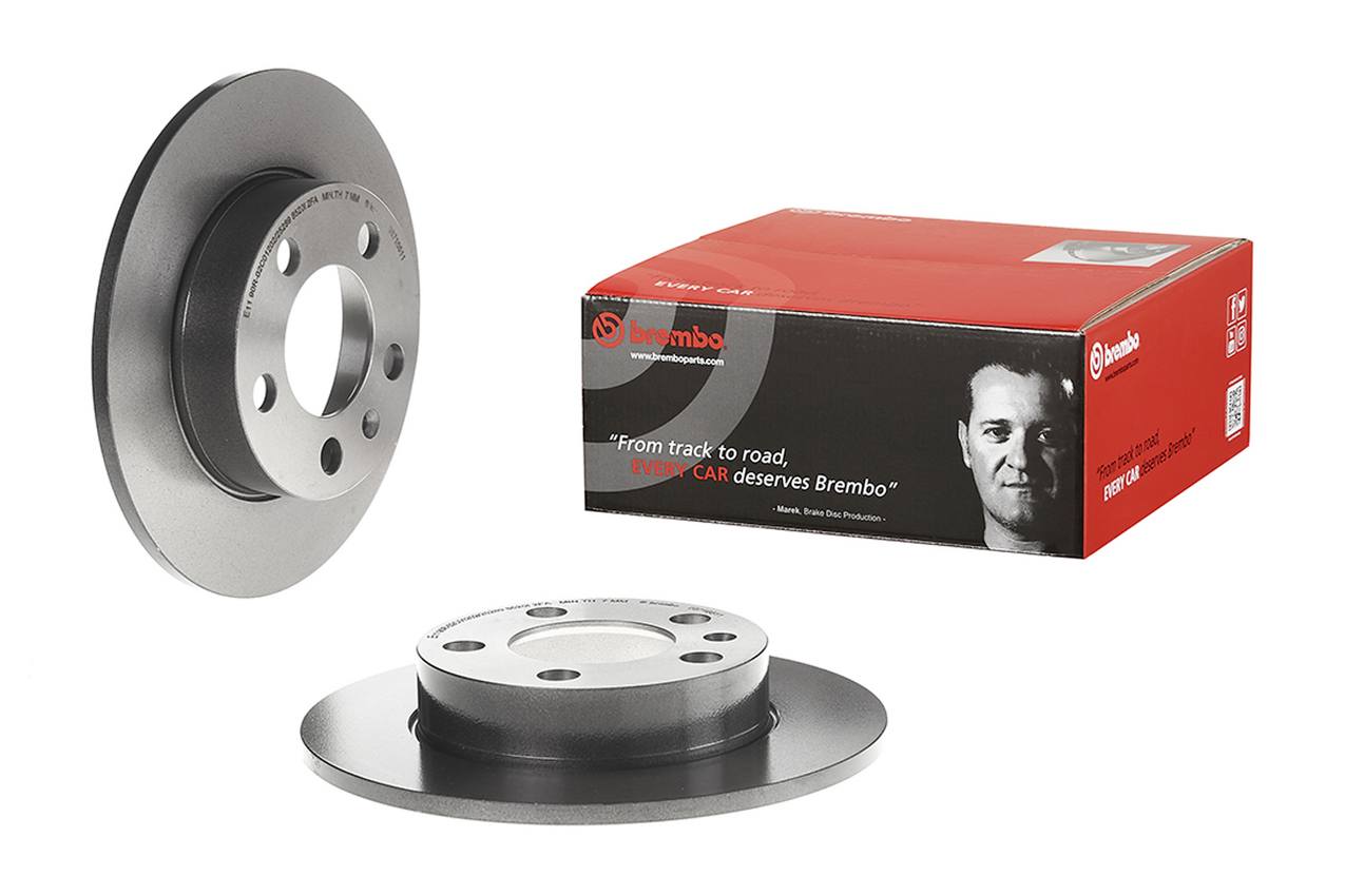 Audi Volkswagen Disc Brake Pad and Rotor Kit - Rear (232mm) (Low-Met) Brembo