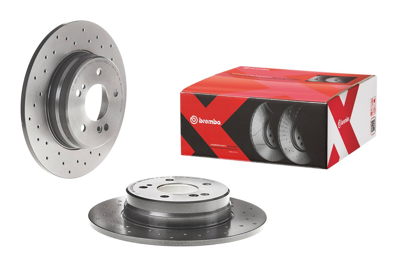 Mercedes Disc Brake Pad and Rotor Kit - Rear (290mm) (Low-Met) (Xtra) Brembo