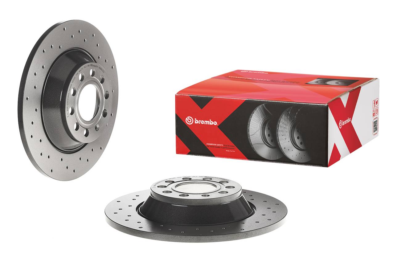 Audi Disc Brake Pad and Rotor Kit - Rear (302mm) (Ceramic) (Xtra) Brembo