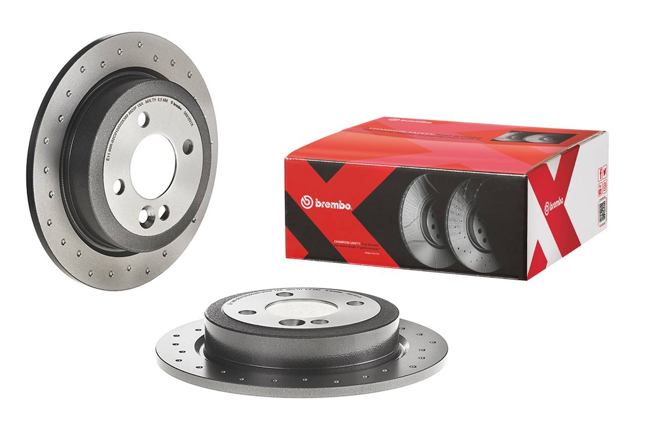 Mini Disc Brake Pad and Rotor Kit - Rear (259mm) (Ceramic) (Xtra) Brembo