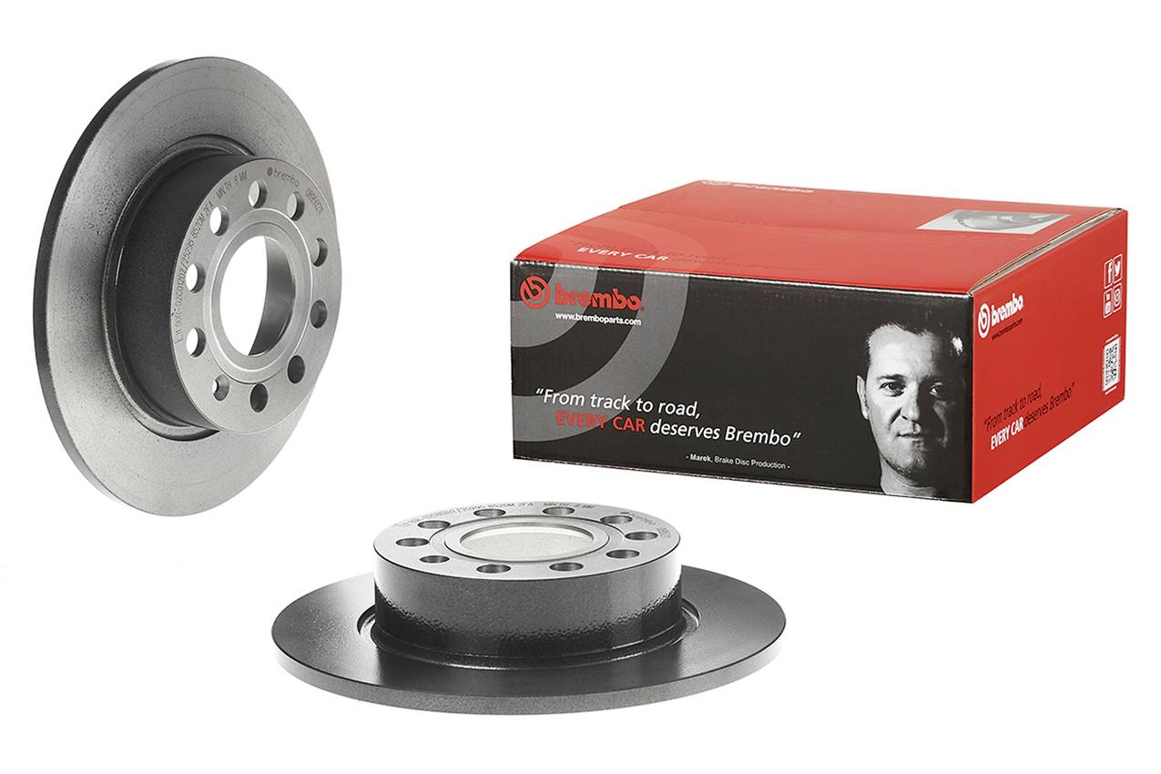 Audi Volkswagen Disc Brake Pad and Rotor Kit - Rear (255mm) (Low-Met) Brembo