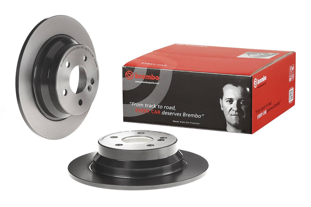 Mercedes Disc Brake Pad and Rotor Kit - Rear (300mm) (Low-Met) Brembo