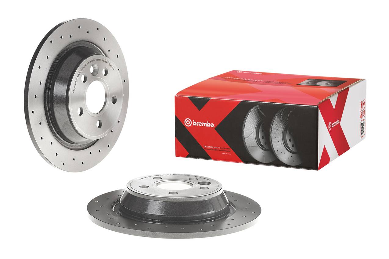 Land Rover Disc Brake Pad and Rotor Kit - Rear (302mm) (Ceramic) (Xtra) Brembo