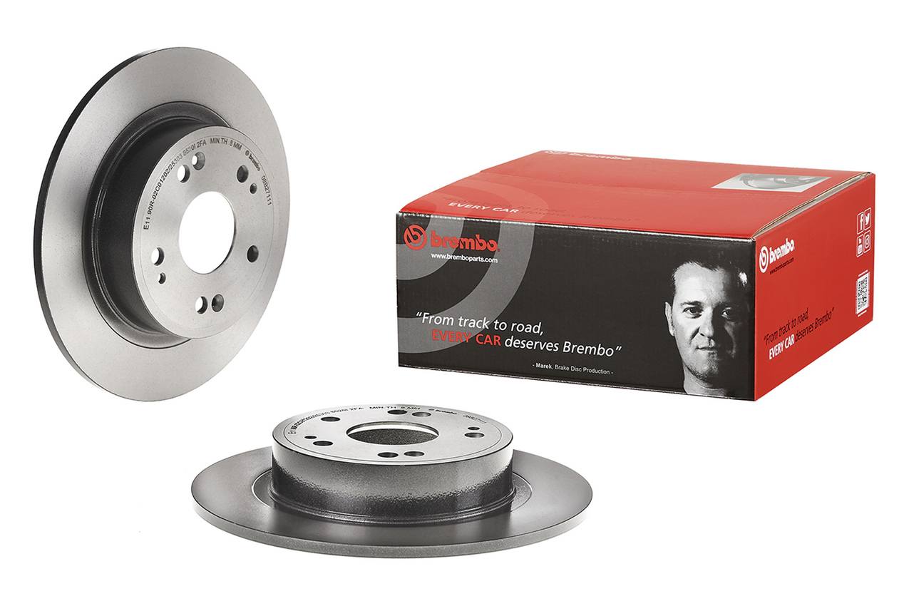 Honda Disc Brake Pad and Rotor Kit - Rear (282mm) (Ceramic) Brembo