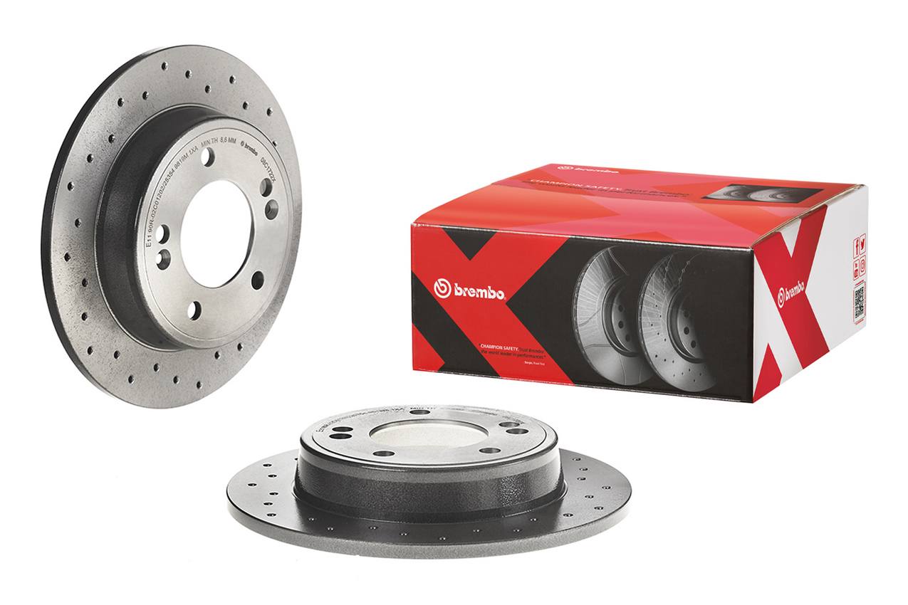 Kia Hyundai Disc Brake Pad and Rotor Kit - Rear (262mm) (Ceramic) (Xtra) Brembo