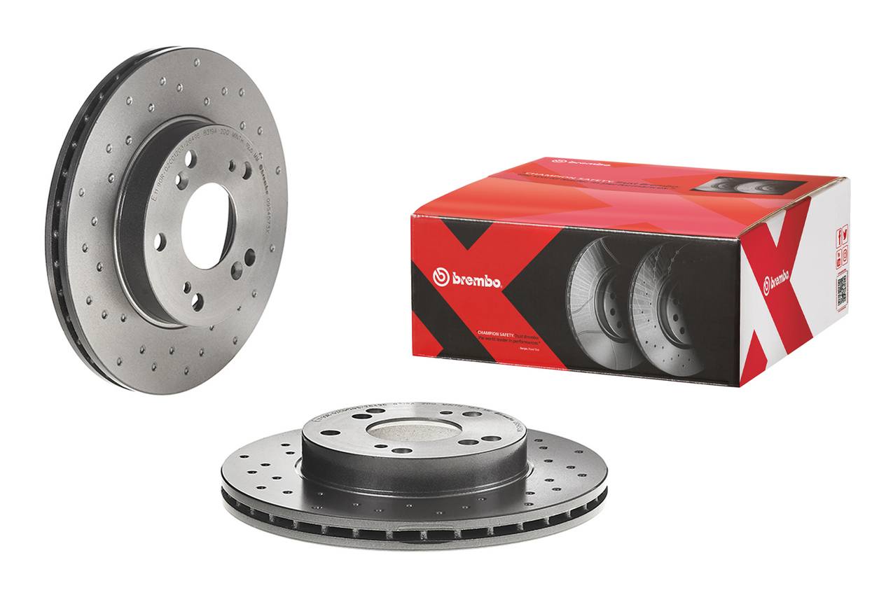 Honda Disc Brake Pad and Rotor Kit - Front (262mm) (Ceramic) (Xtra) Brembo